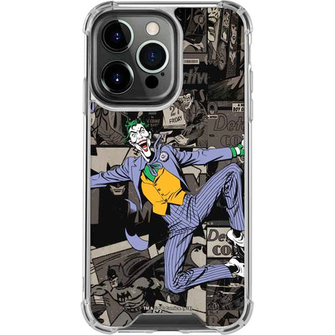 DC Comics The Joker Vintage Action pose pattern iPhone 16 Pro Clear Case